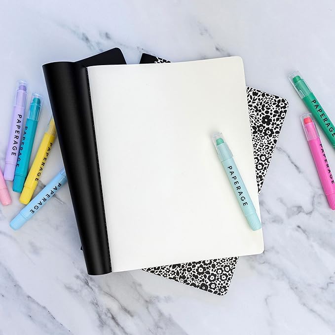 PAPERAGE Soft Cover Lined Journal Notebook, 2 Pack, (Navy), 100 Pages, Large 7.5 inches x 9.5 inches, College Ruled, Ideal for Note Taking & Travel Journal