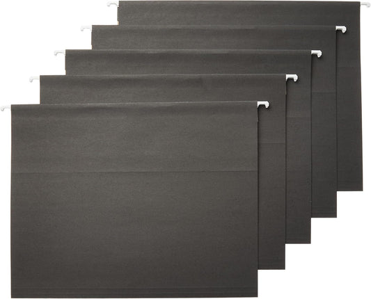 Amazon Basics Hanging File Folders, Letter Size, 8.5x11 inches, Black, 25-Pack