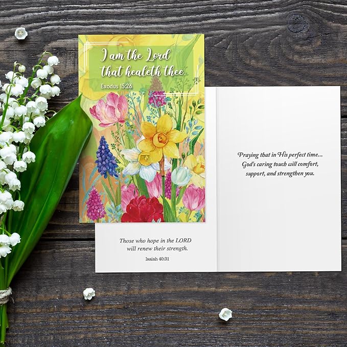 50 Pack Religious Get Well Cards with Scripture Assorted Bible Verse 4 x 6 Inch Affirmation Inspirational Christian Flower of Nature Photography Wishing You Well Greeting Cards with Envelopes