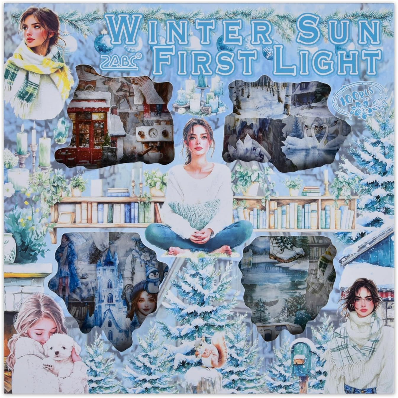 100 Sheets Retro Junk Journal Stickers - Transparent PET Decorative Girls People Flowers Stickers for Journaling Bullet Album Scrapbook Diary Planner Gift DIY Craft Laptop Phone Case