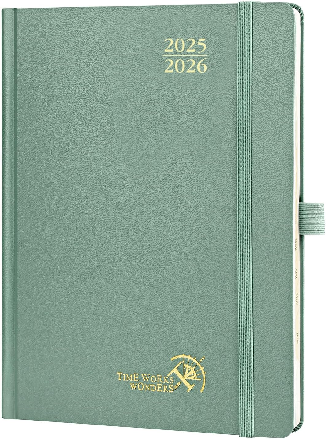 POPRUN Planner 2025-2026, (Medium 6.5'' x 8.5'' Hard Cover) Academic Calendar (July 25-June 26) Daily Weekly and Monthly Appointment Book with Hourly Time Slots, Monthly Tabs, 100 GSM - Midnight Green
