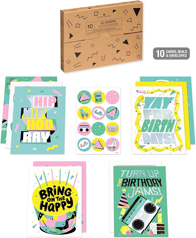 American Greetings 10-Count All Occasions Card Bundle with Envelopes- Birthday, Congrats, Support, Friendship, and Thank you