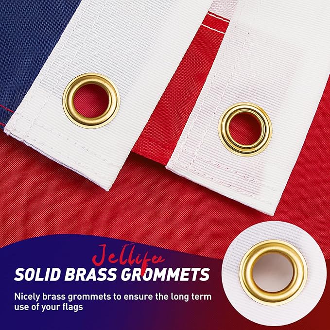 American Flag 5x8 Outdoor, 5x8 Flags Outside, All Weather US Flags with Embroidered Stars Sewn Stripes Brass Grommets, Vivid Color, Polyester USA Flag for Outdoor Indoor (5 by 8 Foot)