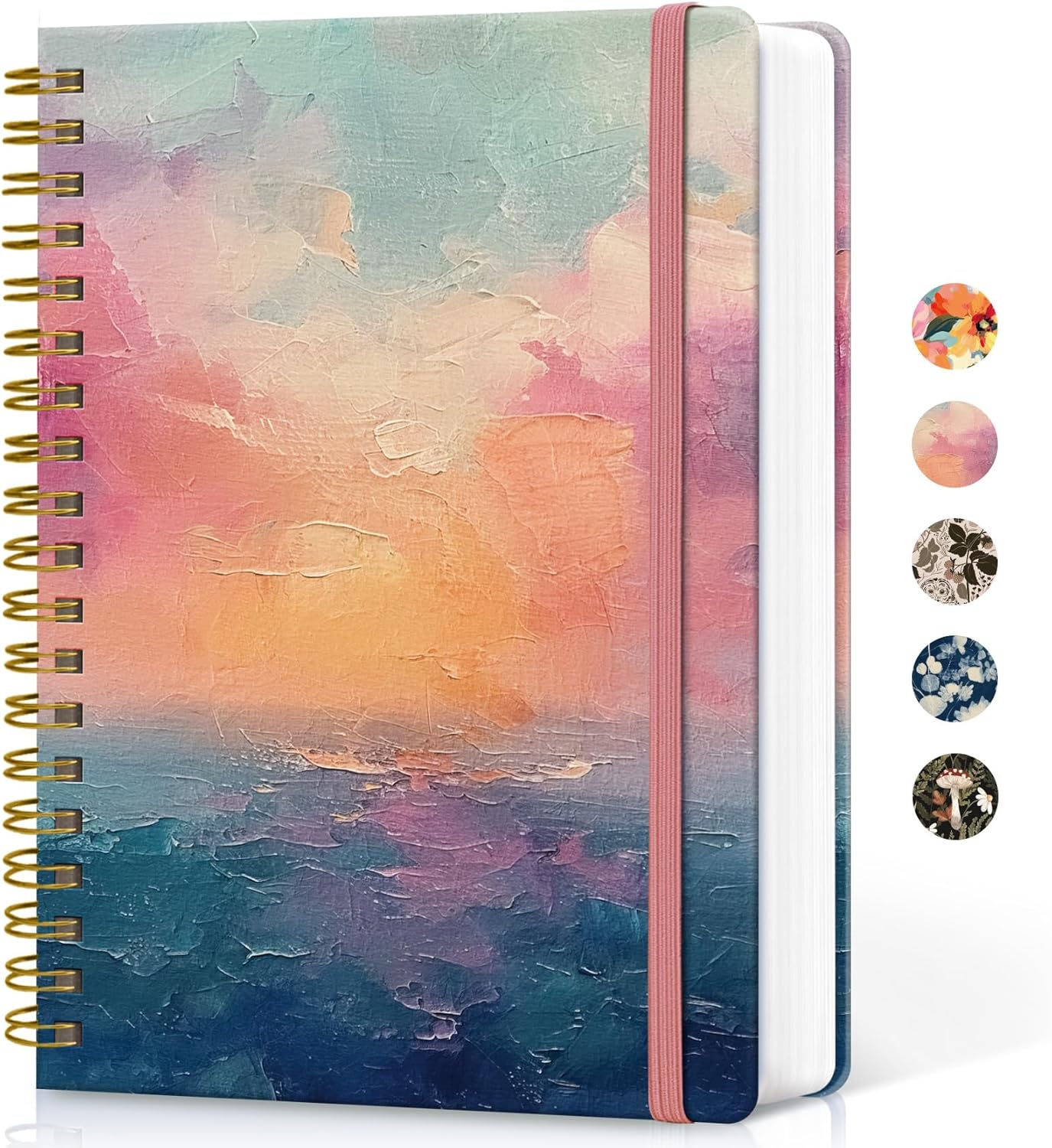 Lined Spiral Notebook Journal for Work, 300 Pages Thick B5 (7.1"x10") College Ruled Journal for Women & Writing, Hardcover Notebook for Note Taking, Perfect for Office Home School Supplies, Sunset