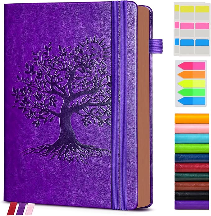 Vintage Leather Journal - 300 Page Lined Journal Notebook with Numbered Pages,A5 Notebook for Women Men,Travel Diary,Daily Journal for Writing, Note Taking, School & Work (5.8" x 8.3")