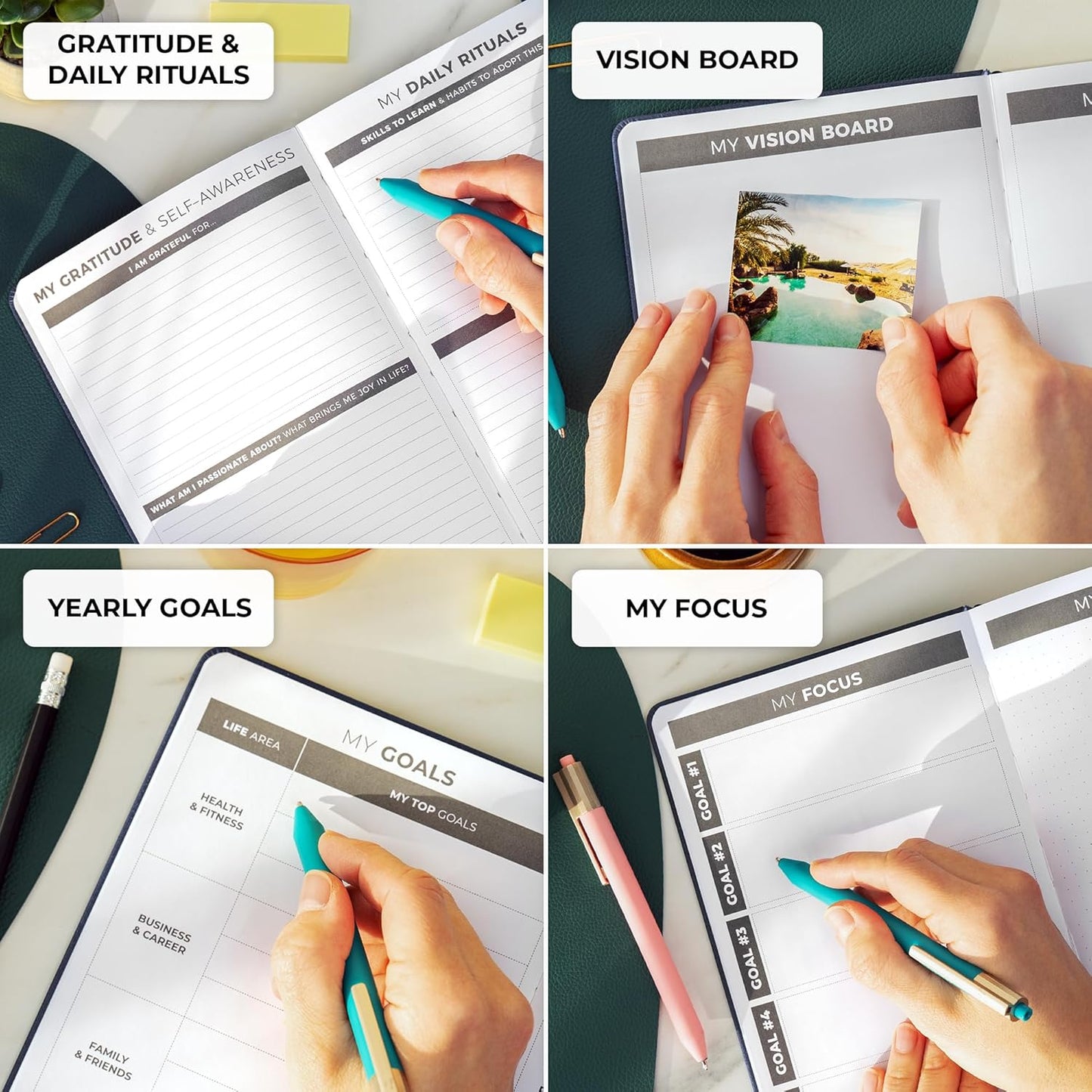 Clever Fox Daily Planner – Undated Planning Notebook with Hourly Schedule & To-Do List – Personal Day Task & Work Organizer, 6 Months (Dark Blue)