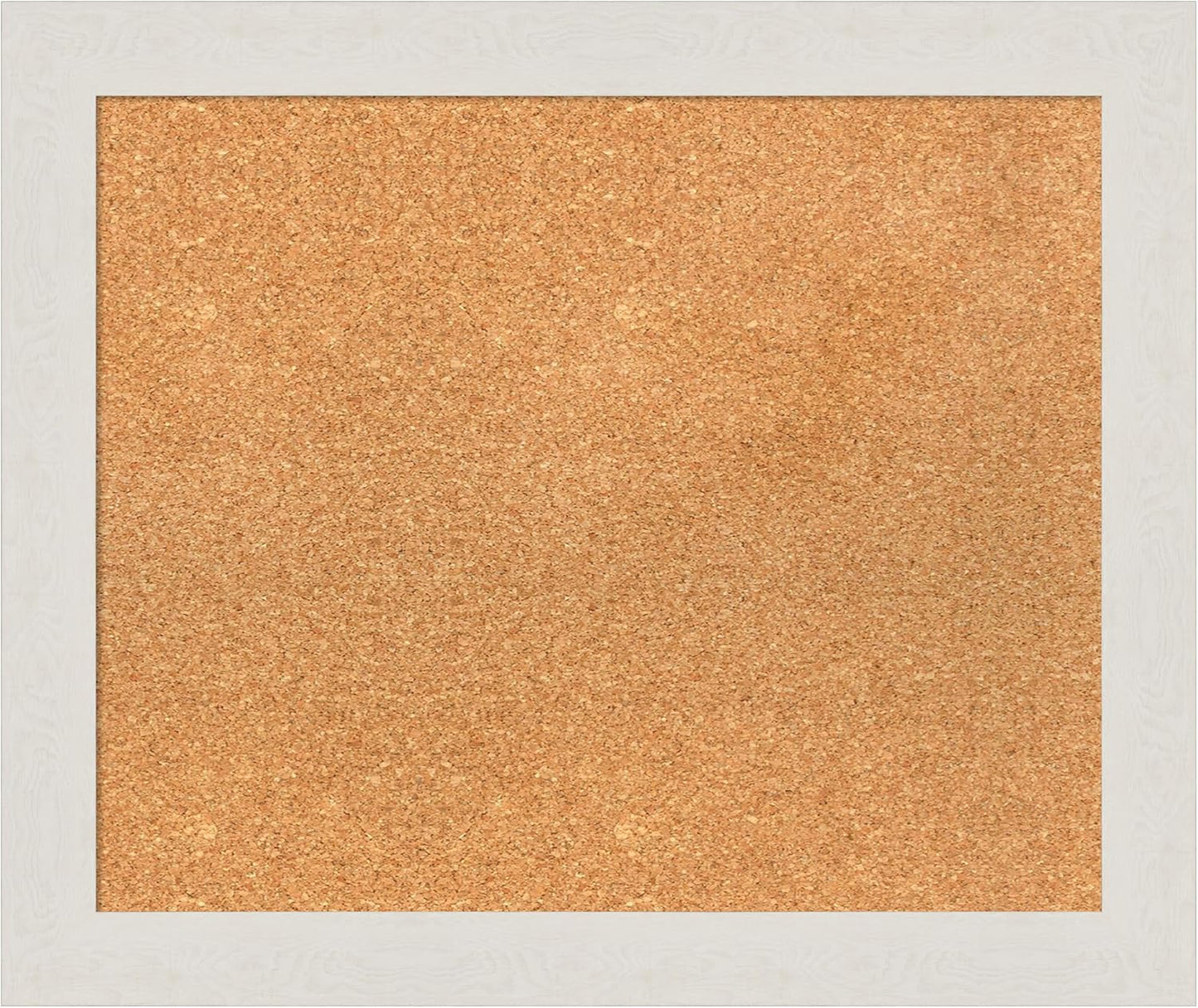 Amanti Art Natural Cork Board for Wall, 21x25 Vision Board with White Frame, Medium Corkboard Office Decor for Home Organization, Country Rustic Corkboard Pinboard to Display Items for Home