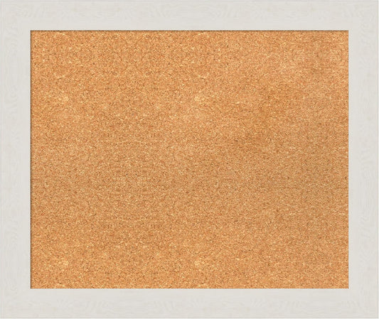 Amanti Art Natural Cork Board for Wall, 21x25 Vision Board with White Frame, Medium Corkboard Office Decor for Home Organization, Country Rustic Corkboard Pinboard to Display Items for Home