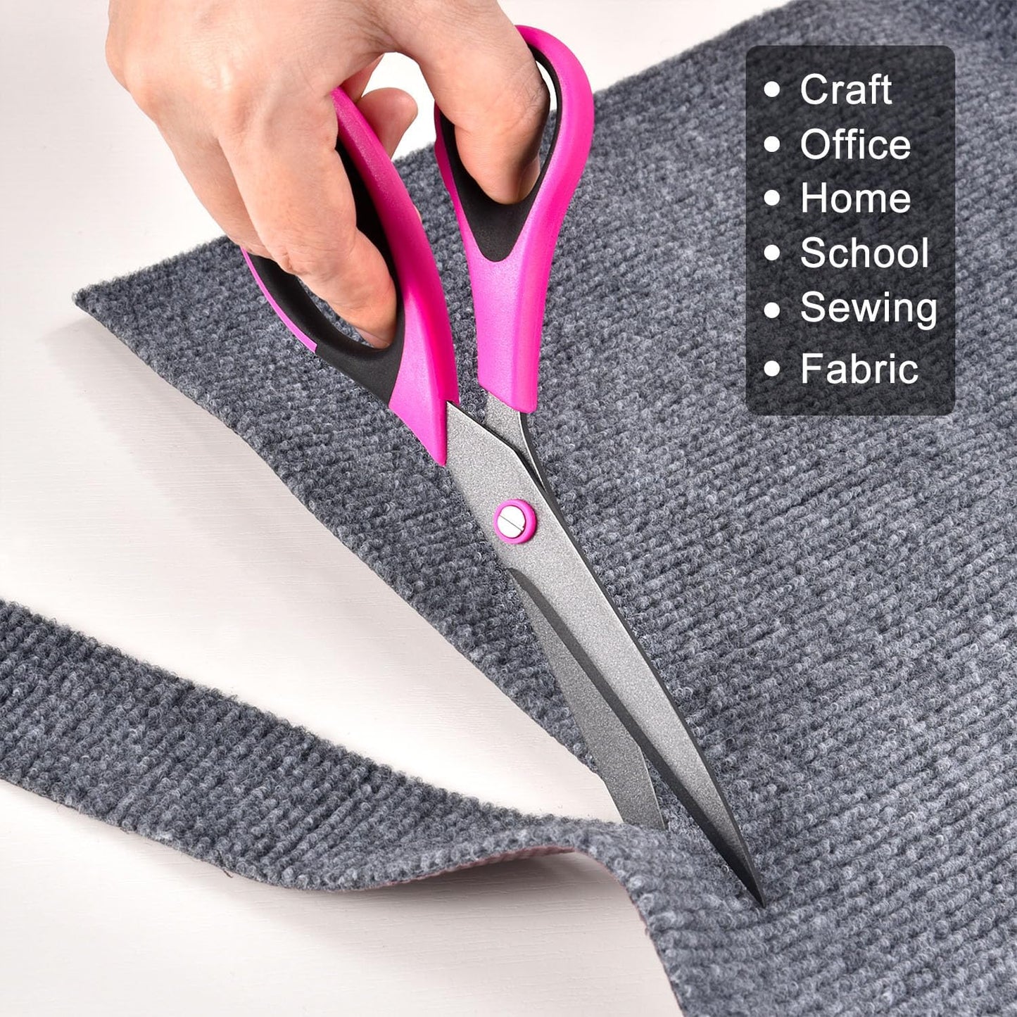 Craft Scissors Set, Sharp Scissors All Purpose Heavy Duty, Teflon Non-stick Titanium Coated, Ergonomic Grip, Ideal for Sewing Fabric DIY&Arts Scrapbook School Office Supplies, 9.3''/8.5''/5.6"