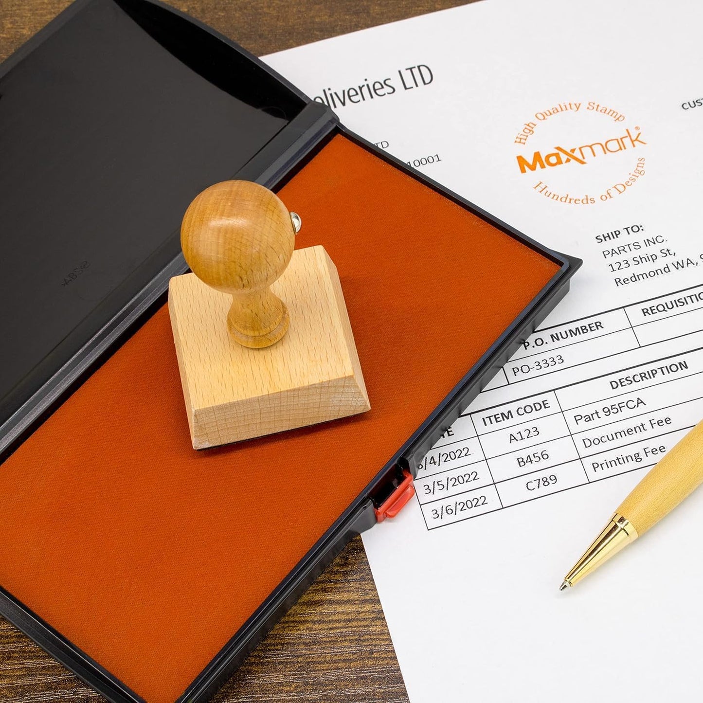 Large Premium Purple Ink Stamp Pad - 3" by 6" - Quality Felt Pad - Case with Closing snap