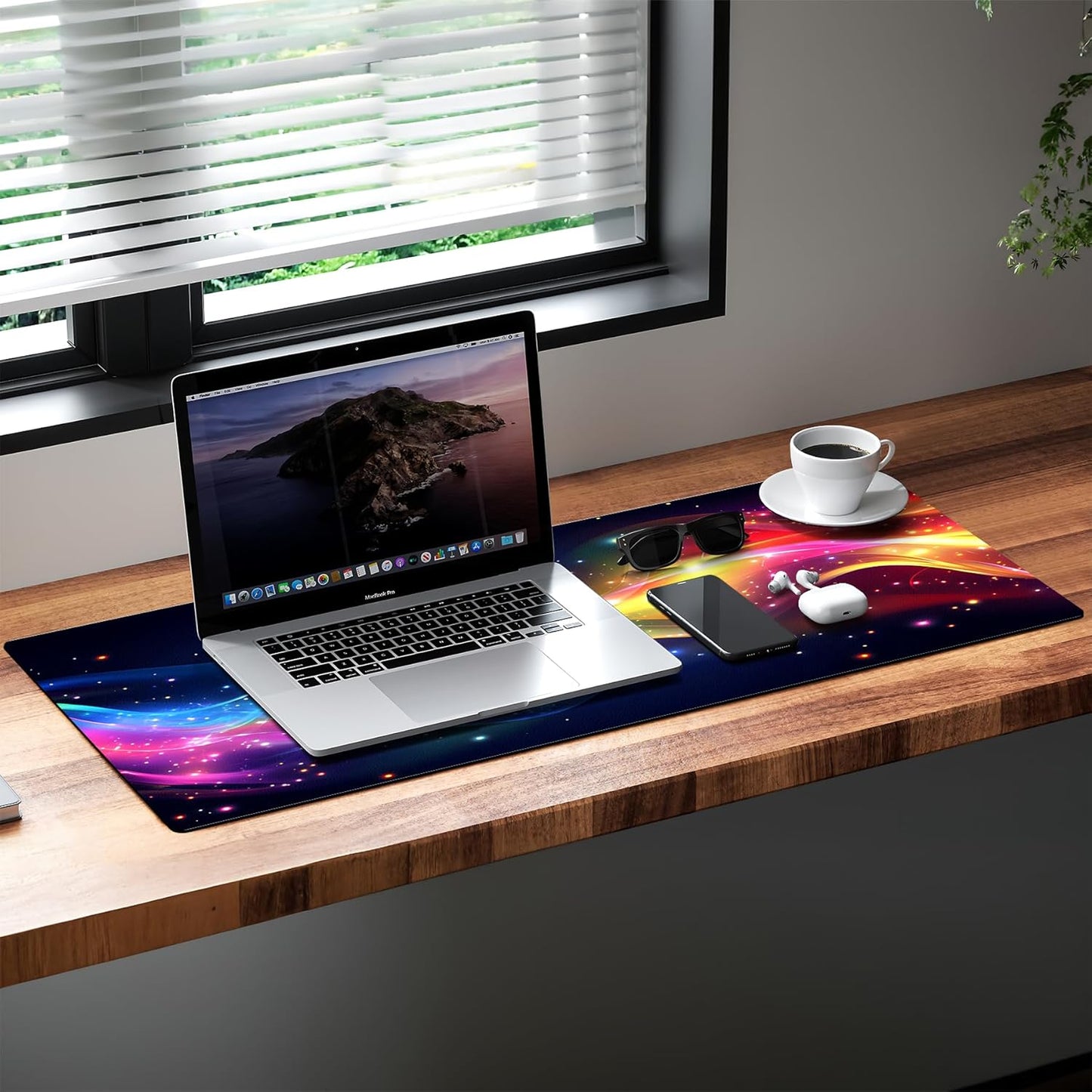 Large Gaming Mouse Pad (31.5"x11.8") - XXL PU Leather Waterproof Desk Mat with Non-Slip Rubber Base for Keyboard, PC & Office