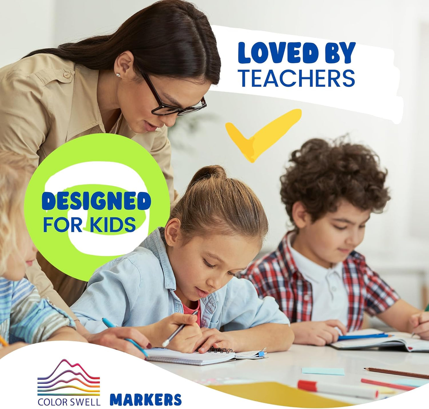 Color Swell Bulk Washable Markers (288 Total) – 36 Packs, 8 Colors per Pack – Ideal for Teachers, Kids, Party Favors, Classrooms, Donations, Students - Broad Line Bulk Markers