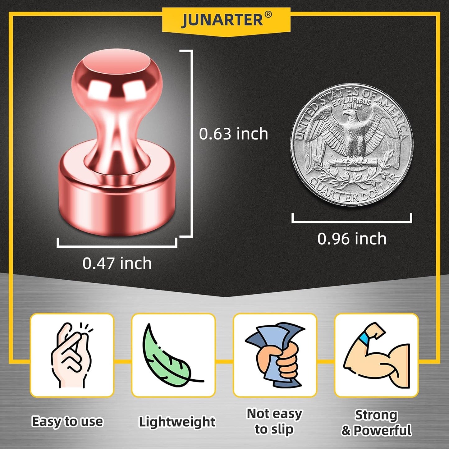 12Pack Refrigerator Magnets, Strong Neodymium Push Pin Magnets for Whiteboard, Office, School, Kitchen