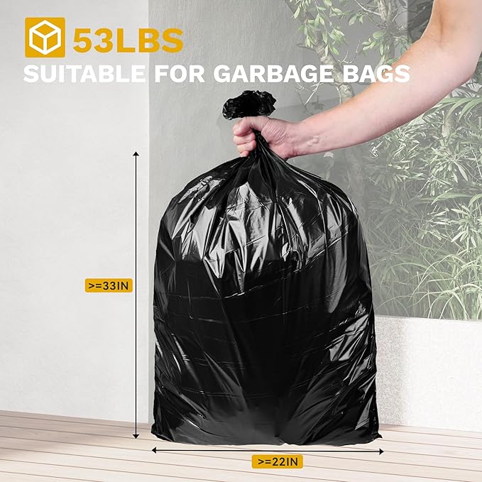 DWVO 36-Gallon Outdoor Trash Can with Fabric Bag, Tiered Lid & Drip Tray, Waterproof Resin Garbage Bin for Patio, Deck, and Backyard, White & Black