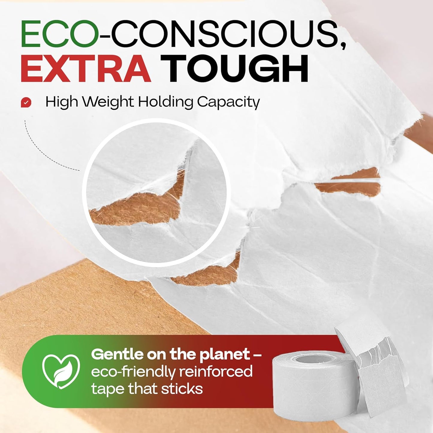 IDL Packaging 3" x 375 feet Reinforced Water-Activated Kraft Gummed Tape 70lb Thickness (Pack of 4) - Secure Paper Packing Tape for Secure Carton Sealing - Heavy-Duty for All Conditions, White