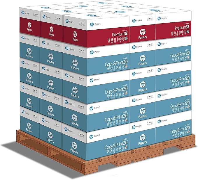 HP Papers 8.5x11 Printer Paper | Copy&Print 20 lb. | 32 Cases with extra 8 Premium32 – 184000 Sheets | 92 Bright | Made in USA – FSC Certified | 004380P