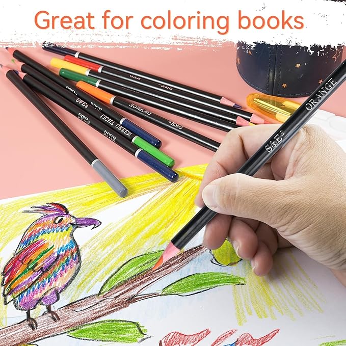 S & E TEACHER'S EDITION Colored Pencils 12Pcs, Pre-sharpened Super Soft Core Lead, Kid's Colored pencils, Drawing Pencils, Woodcase Lead Pencils, Coloring Pencil Bulk Back to School Supplies