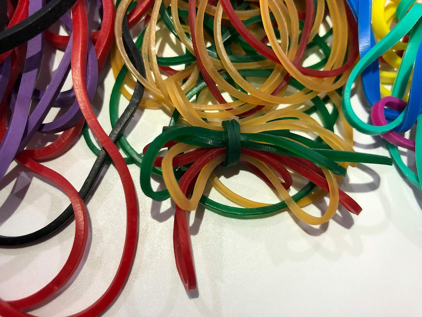 Rubber Bands Assorted Dimensions(#64+#33+#16+#117b), 1/4 lb, Colorful Non Latex Rubber Band Bulk Sturdy Stretchable, Elastic Bands for Office Files Bank Money Arts Crafts Document