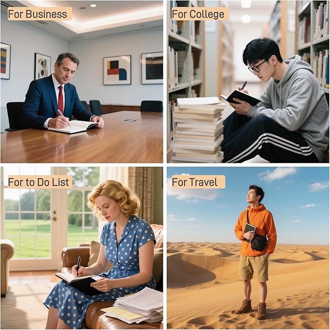 KaiRuiYing Lined Journal Notebook, 160 Pages, 5.5'' × 8.6'' A5 Size, College Ruled, 100 GSM Thick Paper, Leather Hardcover Bullet Journal for Men & Women Available for Writing, Work, Office, Diary