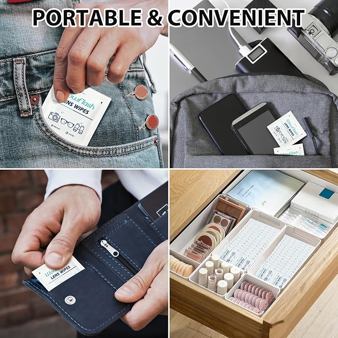 600 Count Lens Wipes for Eyeglasses, Eyeglass Lens Cleaning Wipes Pre-moistened Individually Wrapped Sracth-Free Streak-Free Eye Glasses Cleaner Wipes for Sunglass, Camera Lens, Goggles