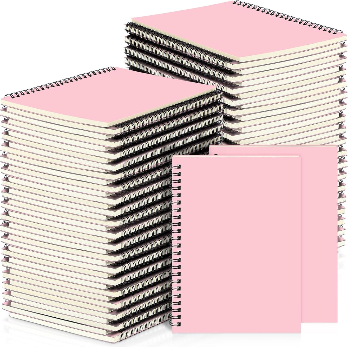 Yahenda Spiral Notebook Bulk A5 Journal Lined 8.3'' x 5.5'' Writing Composition Paper Small Notepad Subject Notebook for Students Office Business Back to School Supplies(Pink,18 Pcs)