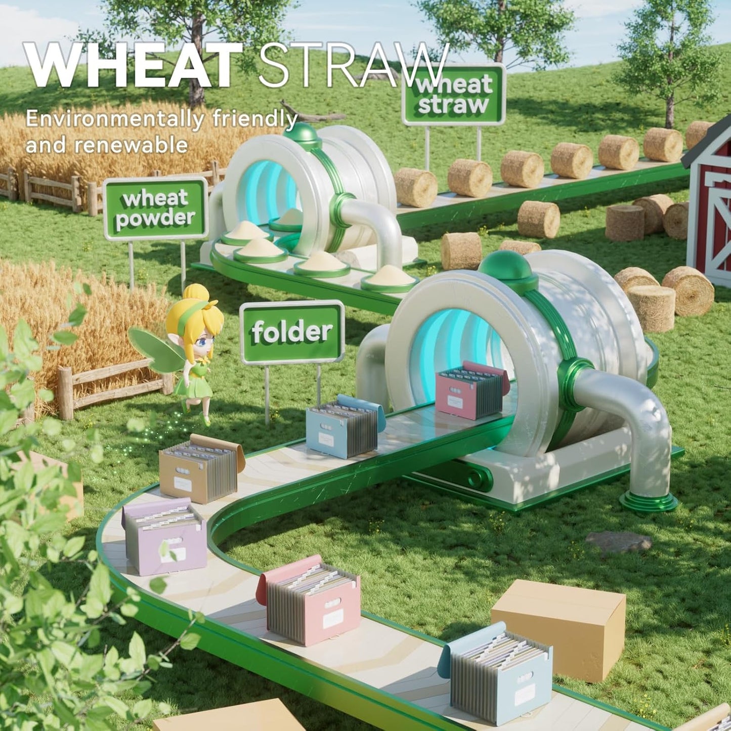 Accordion File Organizer, 13 Pockets Wheat Straw Expanding File Folder, Portable Monthly Paper Bill Tax Receipt Organizer, Letter A4 Size Document Holder with Colorful Tab-Lavender Purple