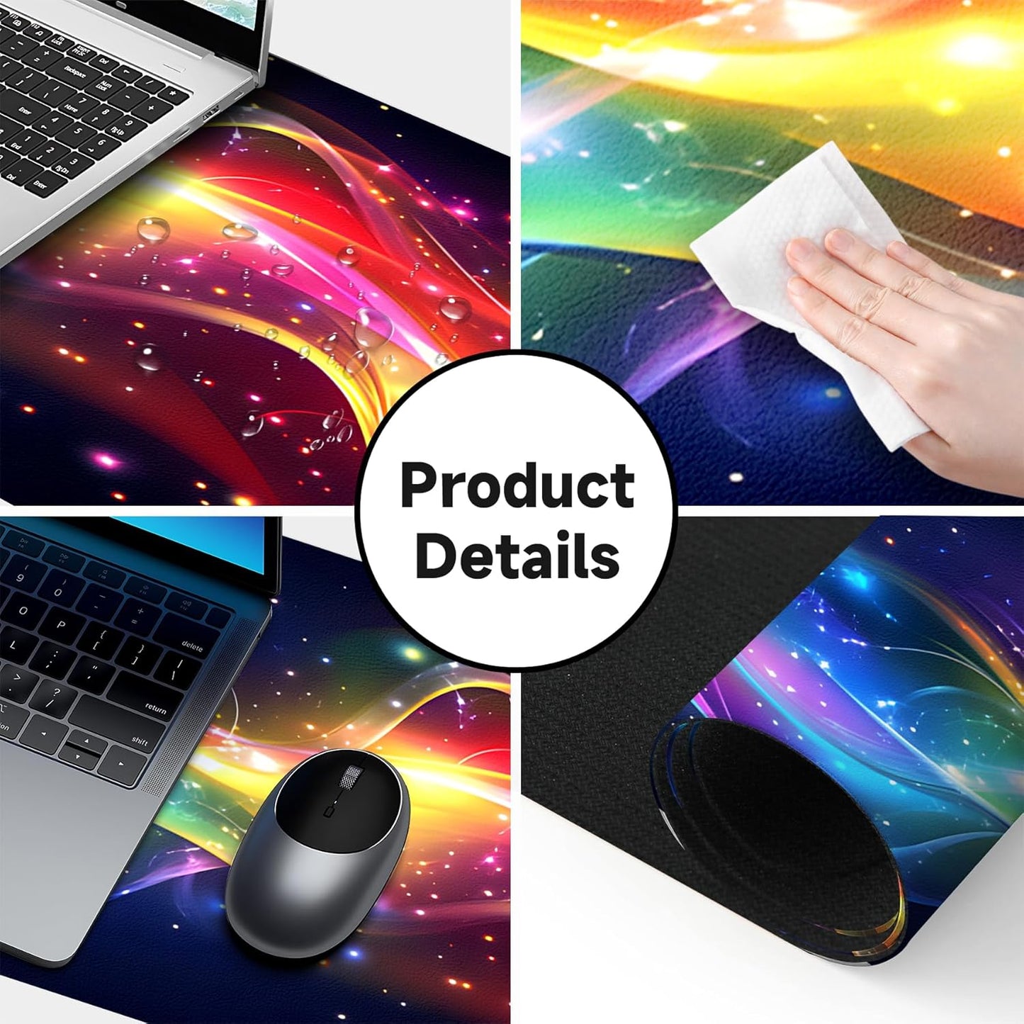 Large Gaming Mouse Pad (31.5"x11.8") - XXL PU Leather Waterproof Desk Mat with Non-Slip Rubber Base for Keyboard, PC & Office