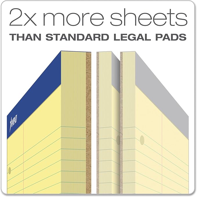 Ampad Evidence Dual Pad, Narrow/Margin Ruled, Size 8.5 x 11.75 Inches, Canary Paper, 100 Sheets Per Pad (20-246),