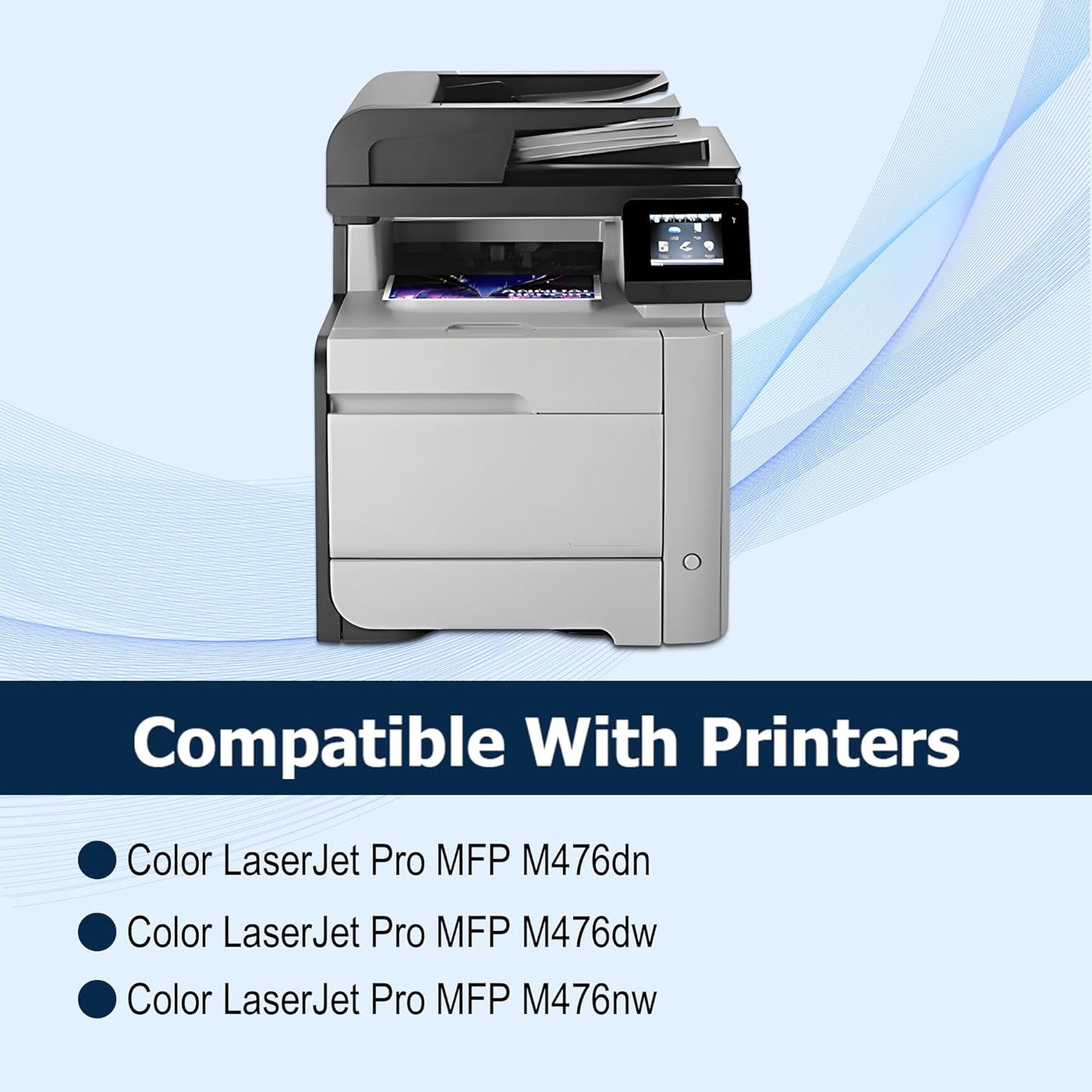 312A Toner Cartridges 4 Pack Replacement for HP 312A Toner Compatible for HP Laserjet Pro MFP M476dn M476dw M476nw Printer Ink (Black,Cyan,Magenta,Yellow)