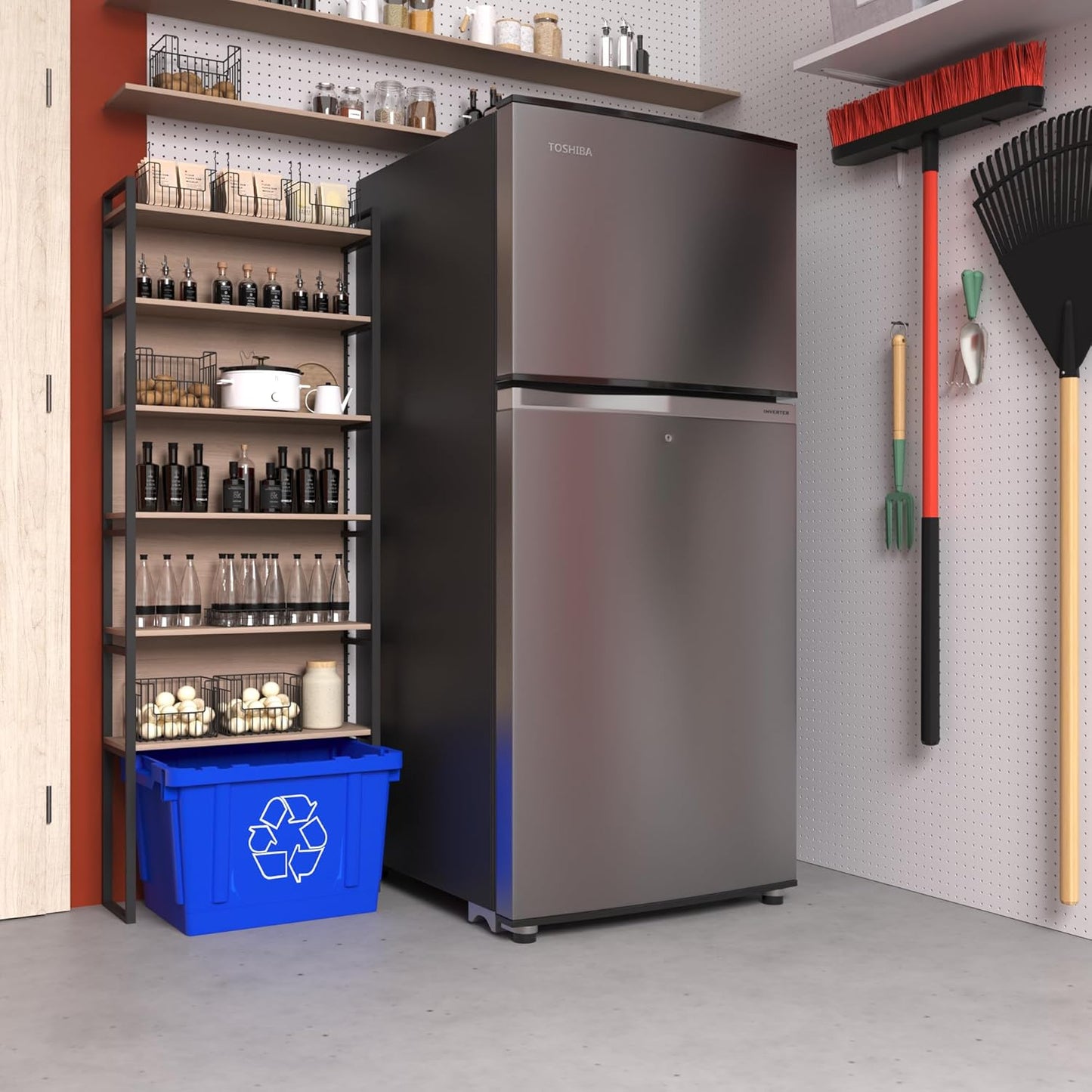 14 Gallon Rectangular Blue Recycling Bin | 2 Pack | Inside Outside Curbside | Stackable Box for Paper Plastic