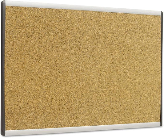Quartet Bulletin Board, 24" x 14", Corkboard, Cubicle, Arc, Aluminum Frame (ARCB2414)