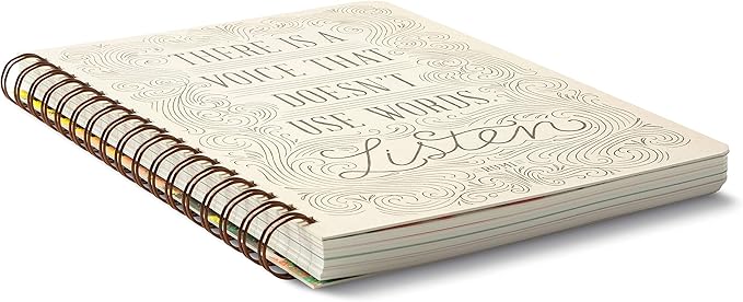 Compendium Spiral Notebook - There is a voice that doesn't use words. Listen. — A Designer Spiral Notebook with 192 Lined Pages, College Ruled, 7.5”W x 9.25”H