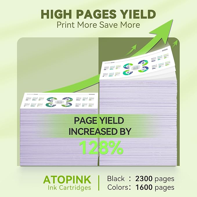 ATOPINK 950XL and 951XL Ink Cartridges Combo Pack Compatible for HP 950 951 Ink Cartridges Combo Pack Work for HP 8600 Officejet Pro 8610 8620 8100 251DW 276DW, for HP Printer Ink 950 & 951 XL 4-Pack