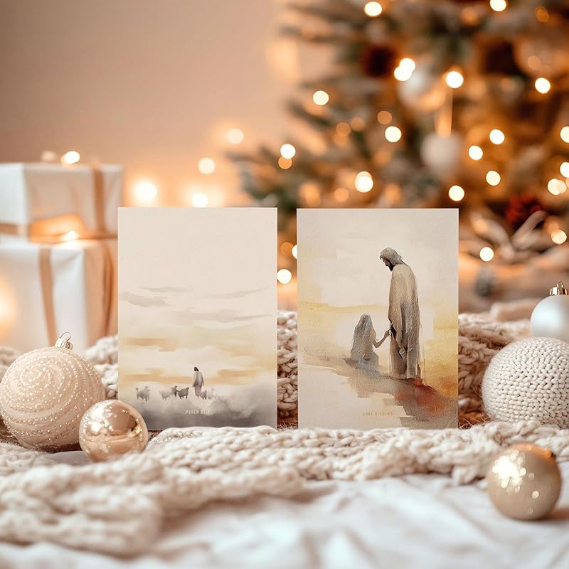 | Christian Greeting Cards Set of 6 with Envelopes | Blank Greeting Cards, Christian Gifts for Women, Scripture Cards Religious Gifts Christian Décor (5"x7" Inspirational Scripture Set)