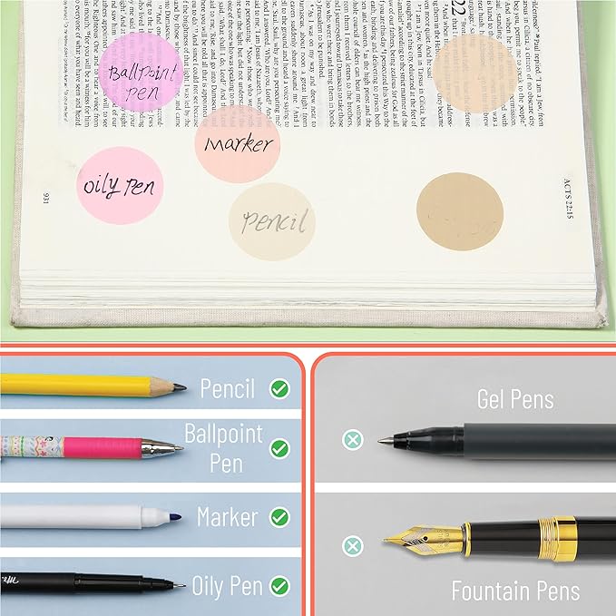 Mr. Pen- Transparent Sticky Note Set, 560Sheets, Colorful, Round Transparent Sticky Notes Set, Bible Sticky Notes Clear Sticky Notes Transparent, Bible Notes, Transparent Sticky Notes for Bible Study