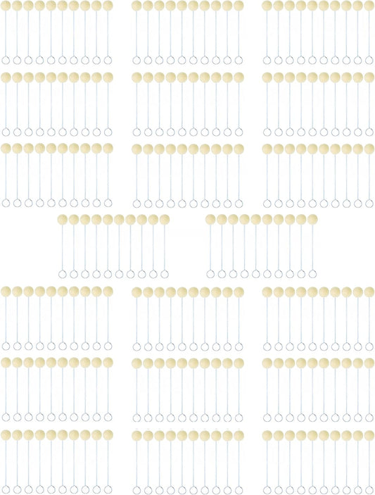 Wool Daubers Leather Dye Leather Tool Wool Balls Brush Leathercraft Tools and Supplies Leather Crafting Tools Leather Craft Sponge Daubers with Metal Handle for DIY Crafts Projects Shoe Polish (100)