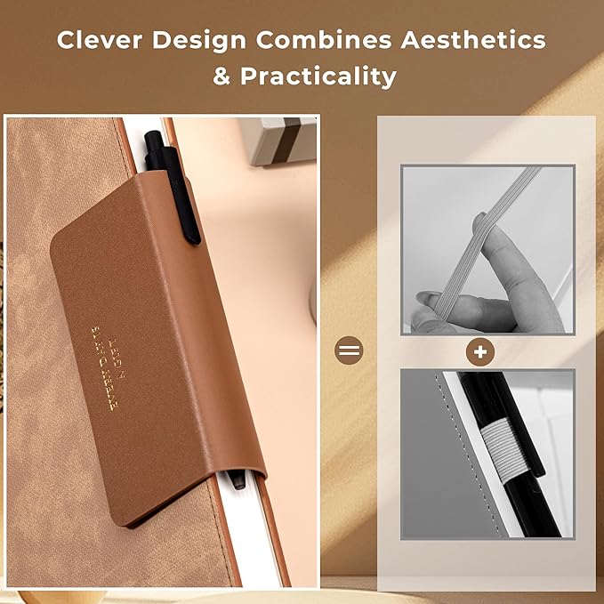 Lined Leather Journals for Writing B5 Large Journaling Notebooks with 100 GSM Thick Paper Journal Notebook for Men & Women with Buckle Closure, 7.28" x 10.23", Brown