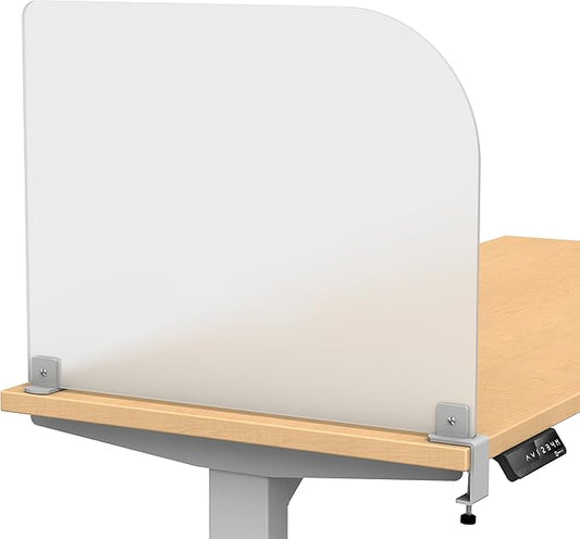 VaRoom Studio Wing Desktop Privacy Panel – Frosted Acrylic Clamp-on Desk Divider –23” W x 18”H Partition