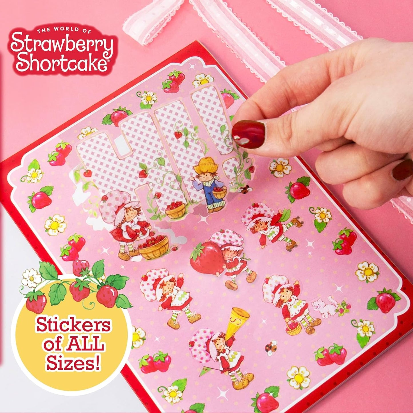 Horizon Group USA Strawberry Shortcake 1,000+ Sticker Book, Cute Stickers for Kids, Scrapbooking, Planning, Journaling, Water Bottles, Letter Stickers, and Gifts for 7-Year-Old Girls.