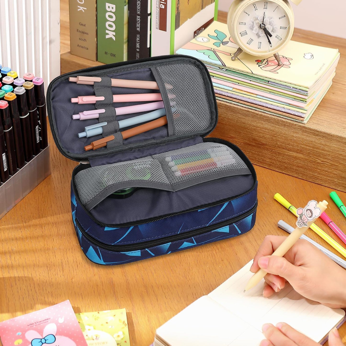 Pencil Cases for kids, Large Capacity Pencil Pouch, Office College School Marker Organizer Case pen for Men Women Adult Teens