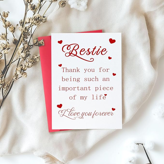 Funny Best Friend Birthday Card, Sweet Birthday Gifts Cards for Bestie Sister, Unique Thank You for Bestie Card, Cute Best Friend Birthday Gift Idea