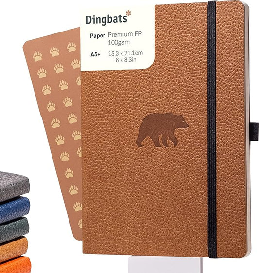 Dingbats A5 Wildlife Ruled Notebook Journal - Premium Vegan Leather Softcover Executive Journal for Women & Men - Work, Note Taking, Writing & Travel