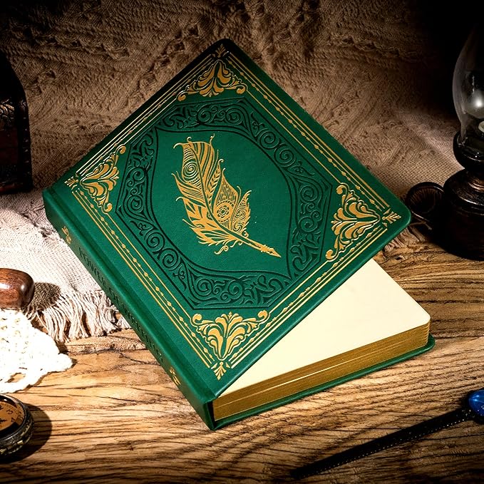 CAGIE 320 Pages Thick Hardcover Journaling Notebooks Vintage Leather Journal for Women Men A5 College Ruled Journals for Writing with Gift Box, 5.7 x 8.3 in, Dark Blue