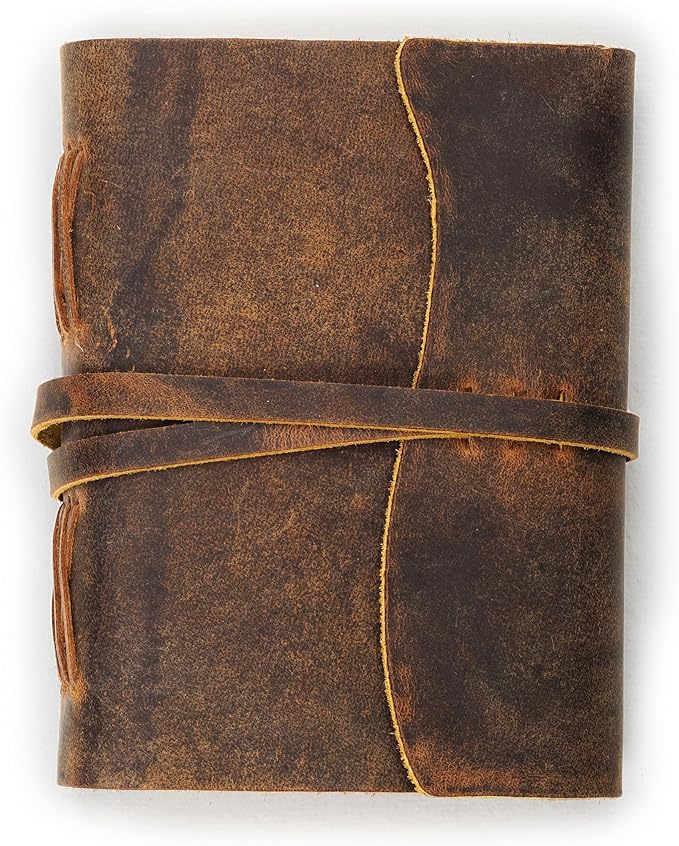 LEATHER VILLAGE Leather Bound Journal - Rustic Brown, 11.5"X8.50", 220 Pages - Vintage Blank Paper Diary for Writing, Drawing, Sketchbook, and Travel Notebook - Ideal for Women and Men