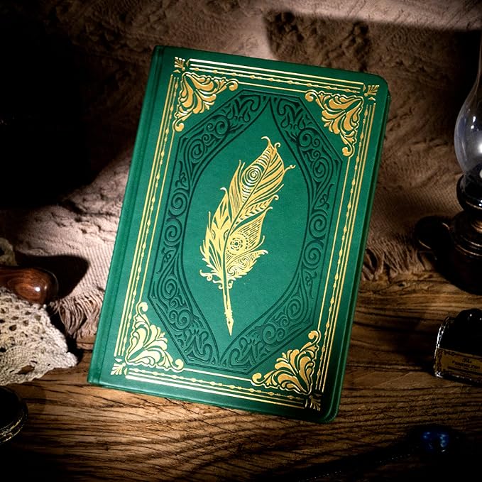 CAGIE 320 Pages Thick Hardcover Journaling Notebooks Vintage Leather Journal for Women Men A5 College Ruled Journals for Writing with Gift Box, 5.7 x 8.3 in, Dark Blue