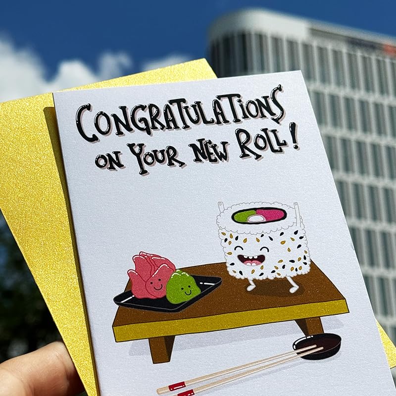 Congratulations on Your New Roll Card, Cute and Funny New or First Job Gift, Work or Office Promotion Congrats for Boss, Coworker, Colleague, Friend, Husband, Wife