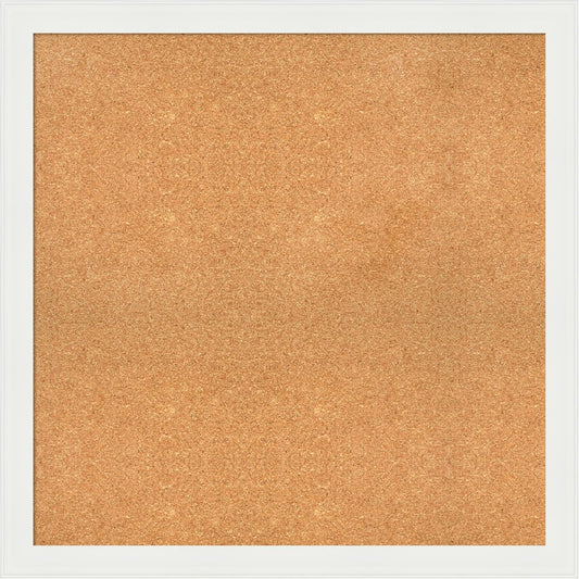 Amanti Art Natural Cork Board for Wall, 35x35 Vision Board with White Frame, Large Corkboard Office Decor for Home Organization, Casual Corkboard Pinboard to Display Items for Home Organization in
