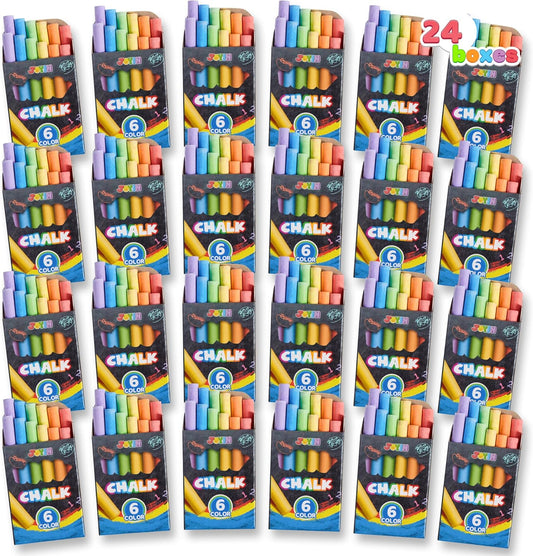 JOYIN 288 Counts Mini Chalk Set for Kids, Non-Toxic Chalks for Boys Girls 3+, School Supplies for Teachers, Goody Bag Fillers, Classroom Prizes Gifts (24 Boxes)
