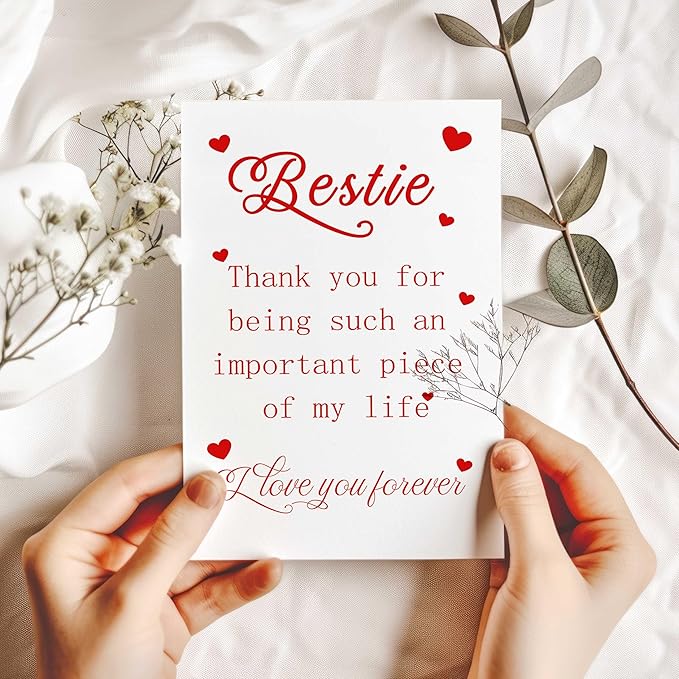 Funny Best Friend Birthday Card, Sweet Birthday Gifts Cards for Bestie Sister, Unique Thank You for Bestie Card, Cute Best Friend Birthday Gift Idea