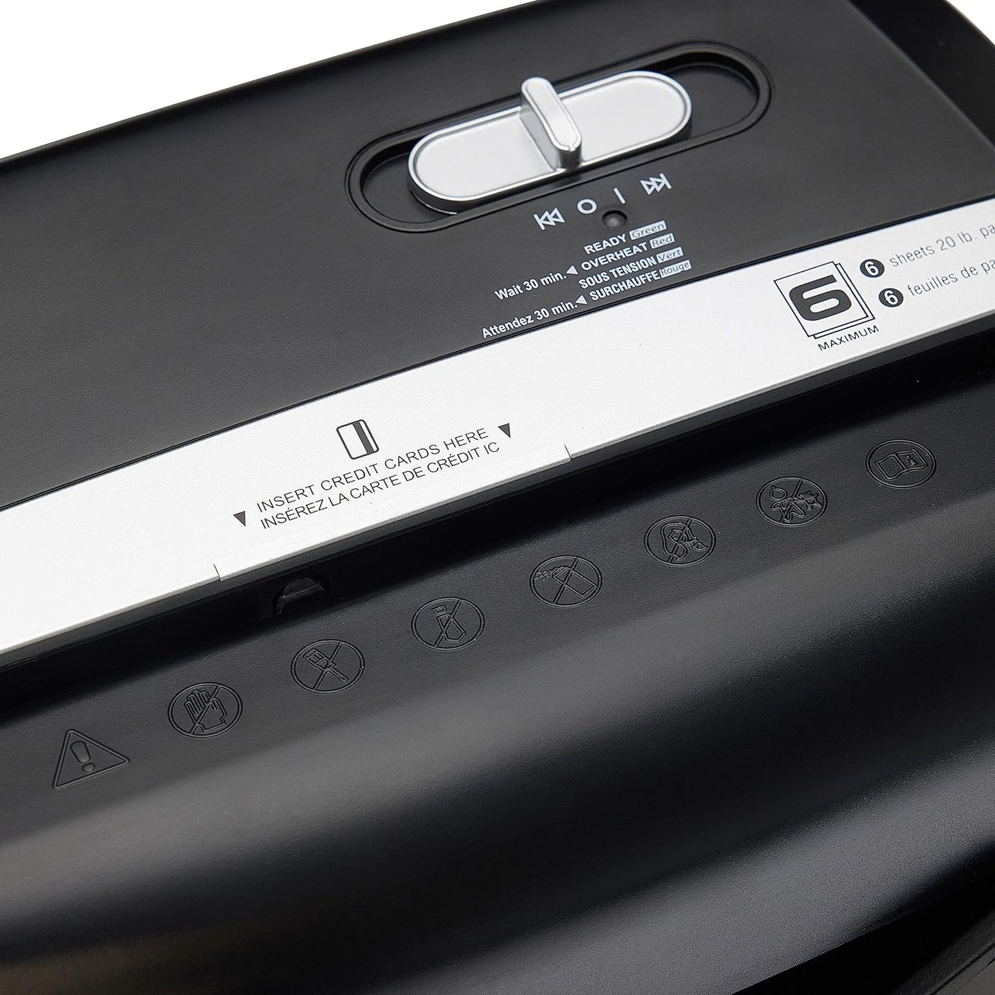 Amazon Basics 6 Sheet Cross Cut Paper and Credit Card Home Office Shredder with 3.8 Gallon Bin, Black